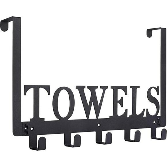 Over The Door Hooks Towel Holder for Bathroom Door Mount Towel Rack Cupboard Met - Picture 6 of 6